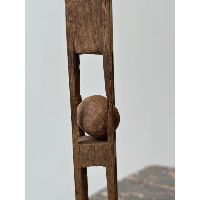 Wood Vintage Folk Art Carved Wood Double Ball-in-Cage Whimsy, Circa 1930s For Sale - Image 7 of 12