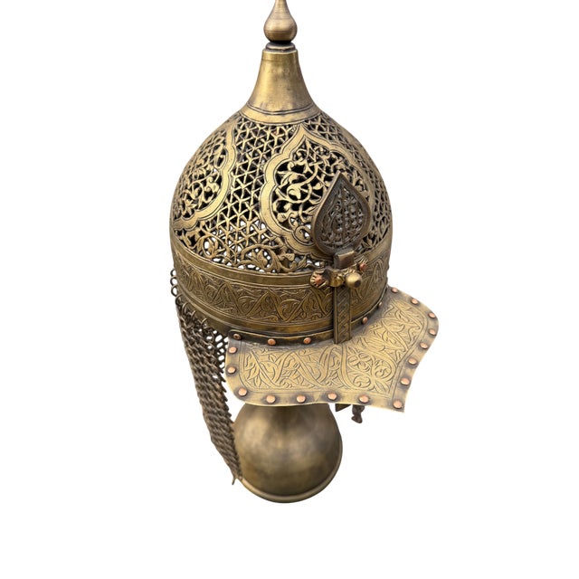 Traditional Engraved Brass Warrior Helmet For Sale - Image 3 of 13