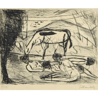 The Rest - Original Etching by N. Gattamelata - Late 20th Century Late 20th Century For Sale