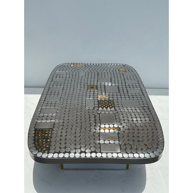 1970s 1970s Aluminum Mosaic Coffee Table by Raf Verjans For Sale - Image 5 of 12
