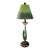 Vintage Wildwood Style Colorful Tole Floral Tulip Green Yellow Decorative Table Lamp For Sale