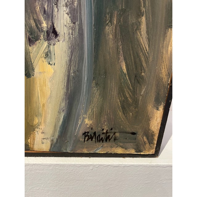 Oil On Masonite with Black slat frame by late artist from Bloomfield Hills, MI Richard Bilitis. Richard was the Art Dept...