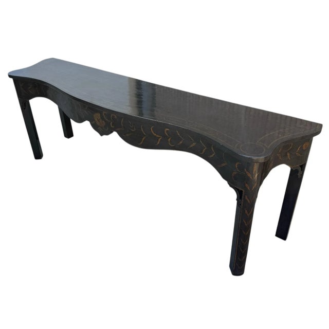 Chinoiserie Huge Gregorius Pineo Serpentine Chinoiserie Console Table For Sale - Image 3 of 7