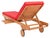 Modern Newport Chaise Lounge Chair with Side Table, Natural/Red Cushion For Sale - Image 3 of 13