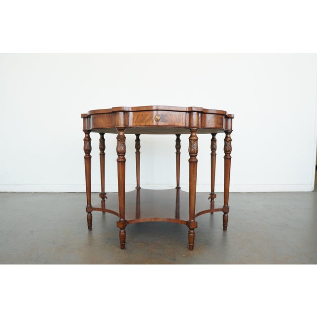 Brown Vintage Maitland-Smith Inlaid Mahogany Accent Table For Sale - Image 8 of 18