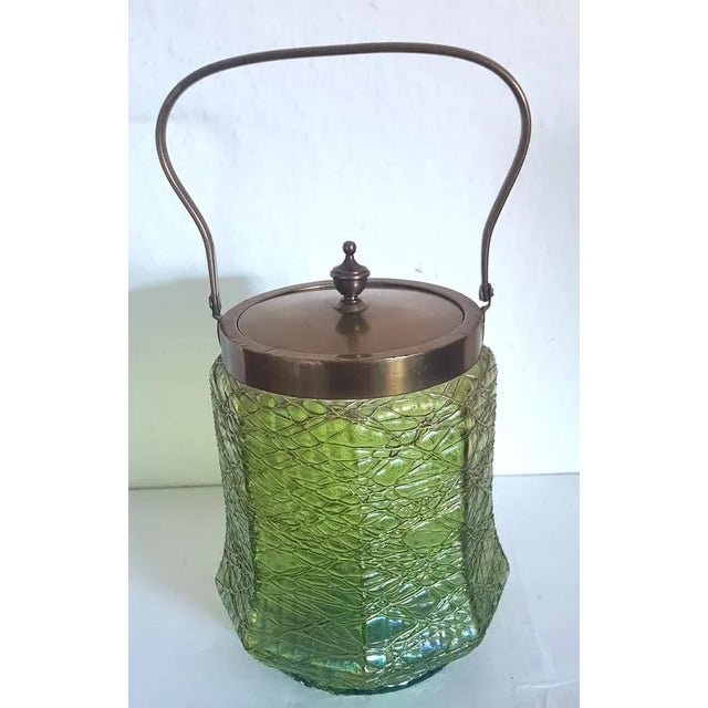 Art Nouveau Iridescent Glass Biscuit Box For Sale - Image 3 of 5