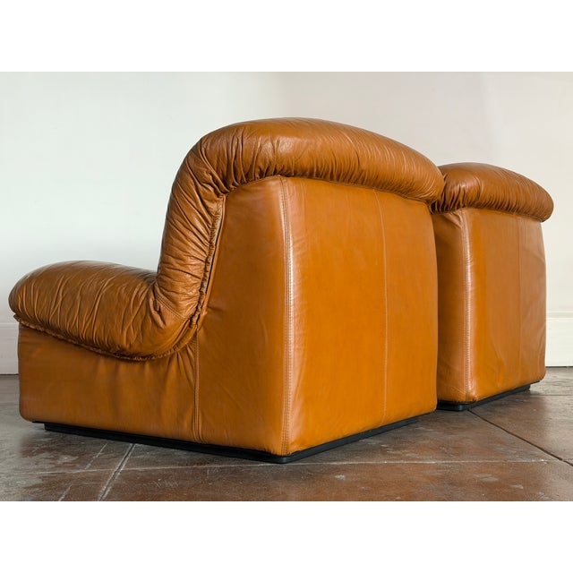 Brown Vintage 1970s Italian “Giusy” Modular Leather Sofa Chairs by Neoflex For Sale - Image 8 of 11