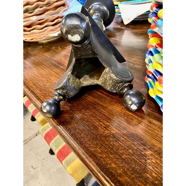 Pair Baroque Bronze Candlesticks For Sale - Image 10 of 11