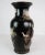 Ceramic Vase with Black Glaze and Decorated with Flowers For Sale - Image 4 of 13