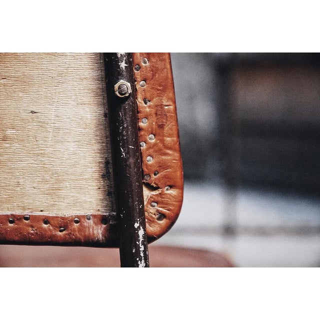American Industrial Leather Swivel Chair, 1930s For Sale - Image 4 of 9