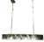 Height-adjustable suspension lamp with steel cable and offset light point, from which hangs a rectangular matt chromed...