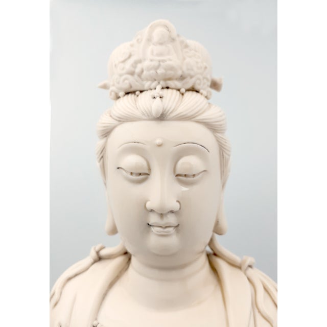 Chinese DeHua Porcelain Seated Kuan Yin and Dragon Transfiguration For Sale - Image 10 of 12