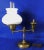 Mid 20th Century Vintage Mid Century Brass White Hobnail Milk Glass Students Desk Lamp For Sale - Image 5 of 13
