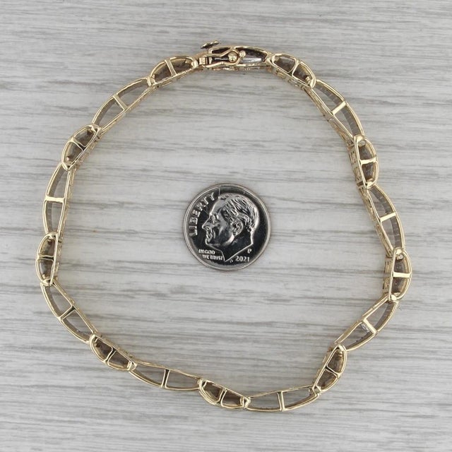 1.70ctw Pave Diamond Link Bracelet 10k Yellow White Gold 8.25" 12.4mm For Sale In Greensboro - Image 6 of 7