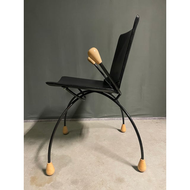 Black Vintage Armchairs in Metal, 1980, Set of 2 For Sale - Image 8 of 10