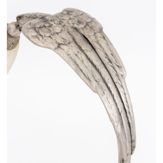Metal French Art Deco Eagle Form Chrome Table Lamp For Sale - Image 7 of 9