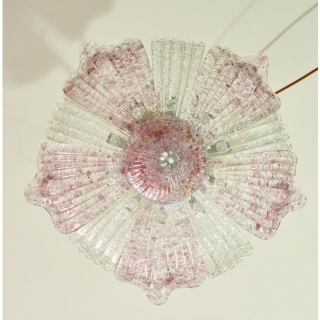 Vintage Murano Glass Ceiling Lamp Pink For Sale - Image 11 of 11