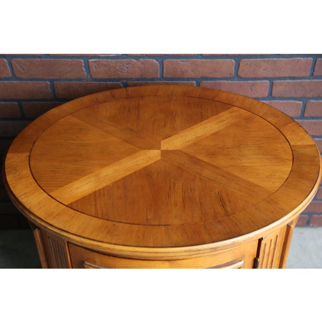 Ethan Allen Tuscany Oval Drum End Table Chairish