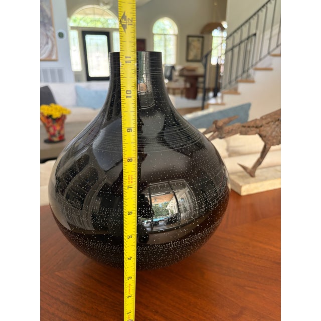 Black Signed Ingegerd Råman for Orrefors "Night & Day Limited 2" Black Art Glass Vase No. 12/200, 2004 For Sale - Image 8 of 11