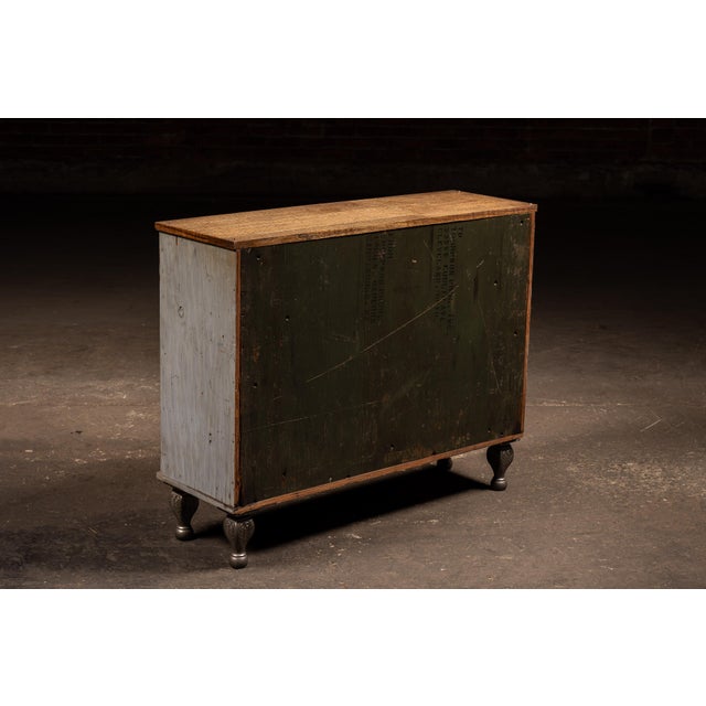 Early 20th Century Antique 45-Drawer Industrial Hardware Cabinet on Cast Iron Legs For Sale - Image 5 of 16