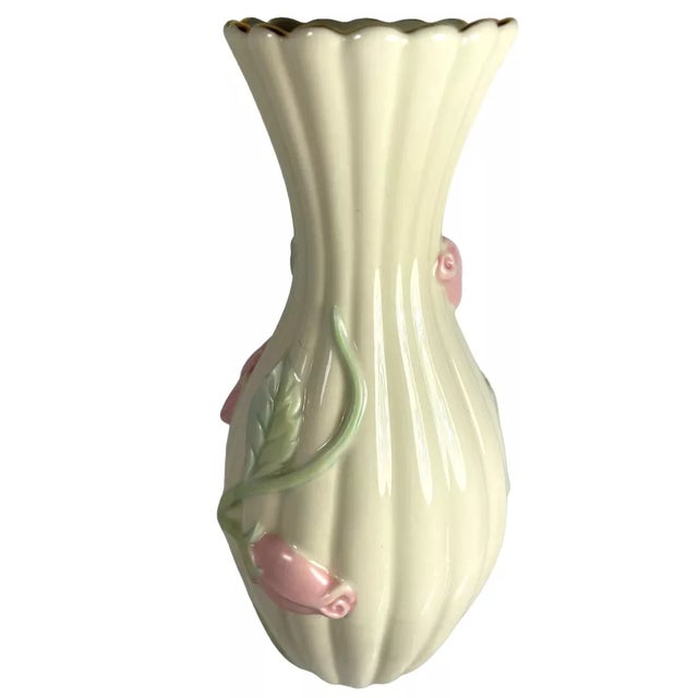 1990s Vinatge Lenox Sentimental Rose Gold Trim 3D Pink Bud Vase For Sale - Image 5 of 5