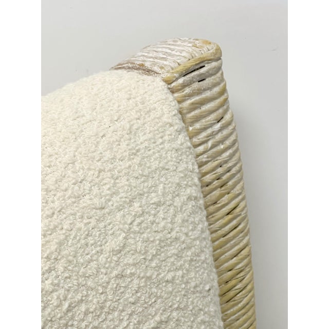 Wood 1960s Charlotte Perriand Style Wrapped Paper Cord & Boucle Chairs - A Pair For Sale - Image 7 of 9