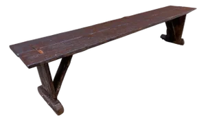 84" Archaic’s Made-to-Order Farmhouse Bench of Espresso Finished Reclaimed Barnwood
