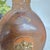 1970s Italian Leather Wrapped Decanter Brass Knight Crest, Bar Cart Dark Academic For Sale - Image 14 of 16