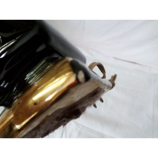 Black Vintage Art Deco Black & Gold With Gazelle Design Table Lamps - a Pair For Sale - Image 8 of 8