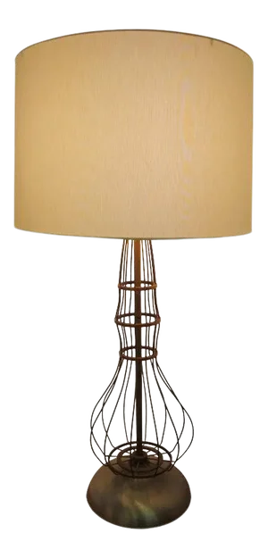 Industrial Brutalist Style Brass & Aluminum Table Lamp