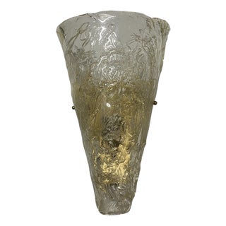 Large Ice Wall Sconce in Murano Glass, 1970s For Sale