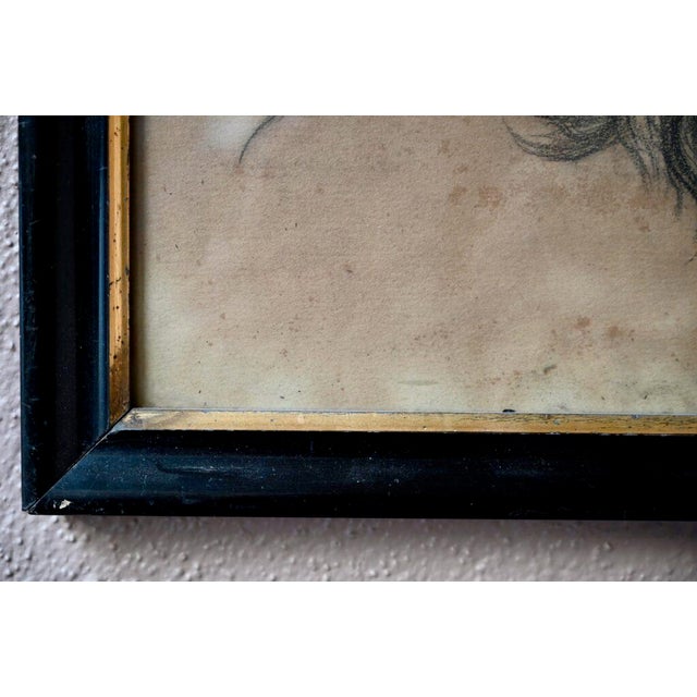 Portrait of a Young Woman, 1890s-1900s, Pencil Drawing, Framed For Sale - Image 9 of 11