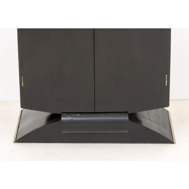 Art Deco Black Lacquered and Chrome Cabinet For Sale - Image 4 of 8