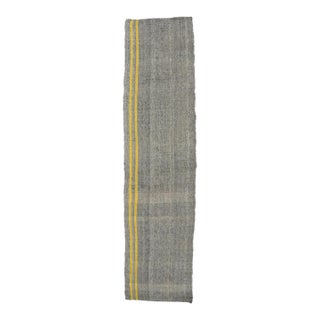 Gray & Yellow Vintage Kilim Runner - 2`6″ X 14`3″ For Sale