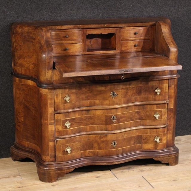 Brown 20th Century Inlaid Italian Bureau, 1960 For Sale - Image 8 of 13