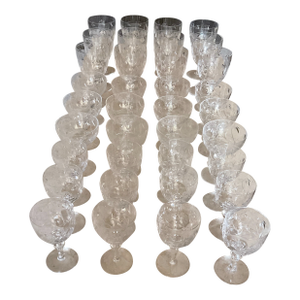 36pc Stuart Crystal Minuet Stemware Set Service