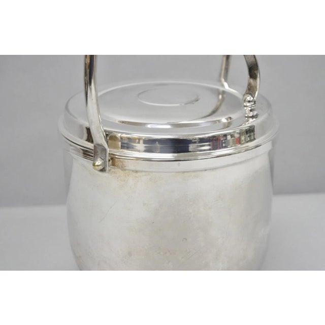Silver Vintage Art Deco Silver Plated Reticulating Hinge Bar Ice Bucket by Towle For Sale - Image 8 of 12