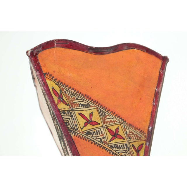 Vintage Parchment Tribal Art Wall Sconce North African For Sale In Palm Springs - Image 6 of 12