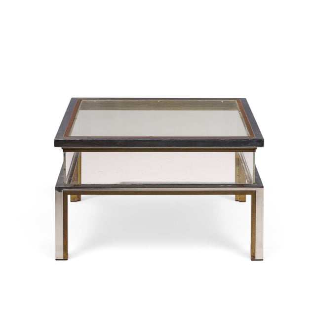 Romeo Rega Romeo Rega Mid Century Chrome, Brass and Glass Coffee Table For Sale - Image 4 of 8