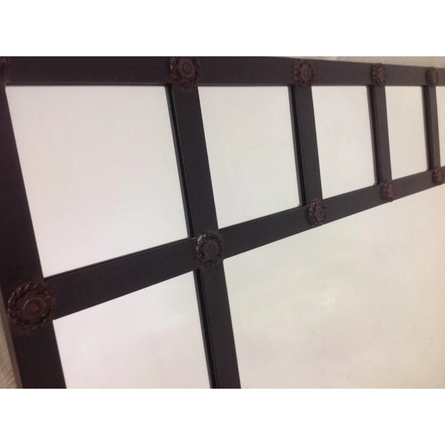 Modern Large Modern Matte Black Iron Mirror For Sale - Image 3 of 4