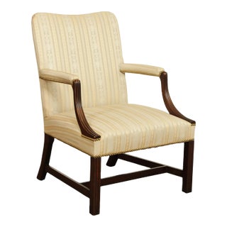 Chippendale Style Vintage Mahogany Frame Armchair For Sale