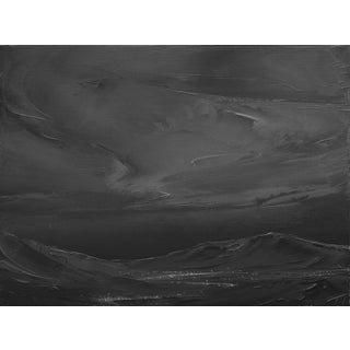 There that yet may be by Todd Carpenter | Oil on Board Abstract landscape with dark clouds and mountains. For Sale