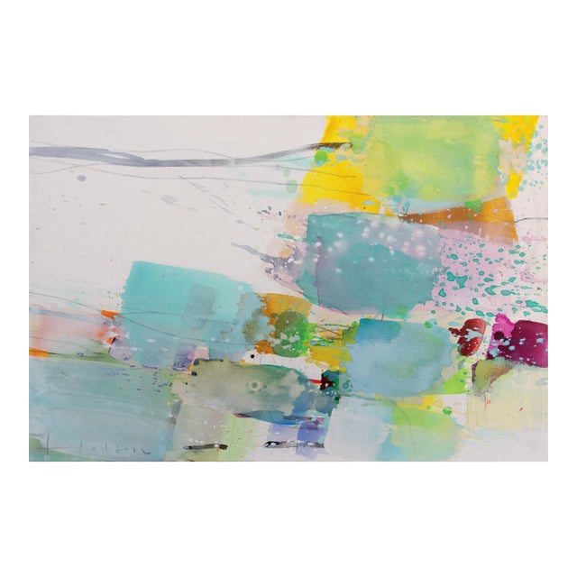 Contemporary Abstract Acrylic on Canvas "Spring" by Greet Helsen For Sale