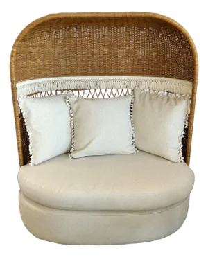 Mid 20th Century Wicker Dome Loveseat