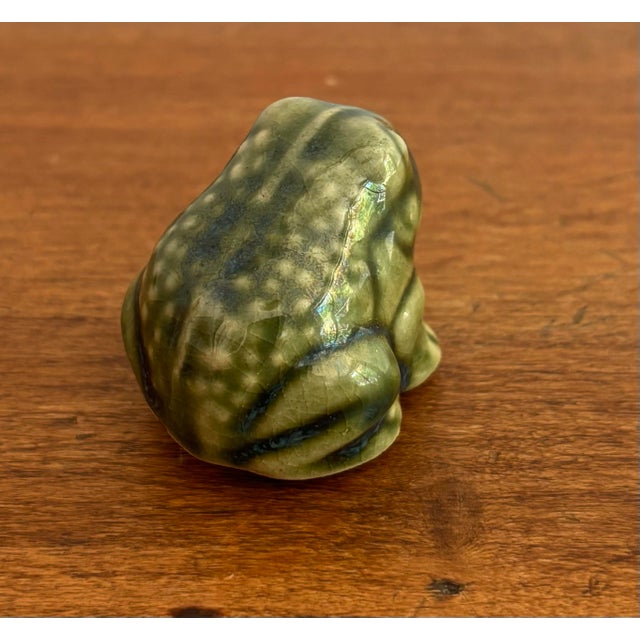Late 20th Century Tiny Ceramic Frog Figurine For Sale - Image 4 of 7