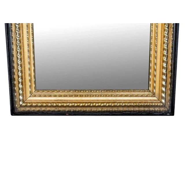 French Antique Gilded Wood Mirror For Sale - Image 3 of 3