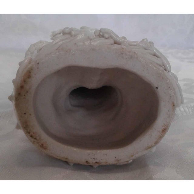 Ceramic Vintage Dehua Blanc De Chine Porcelain Fish Basket Guanyin Statue For Sale - Image 7 of 8