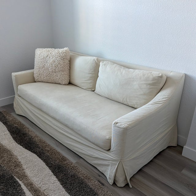 Contemporary Pottery Barn York Slipcovered Sofa For Sale - Image 3 of 4