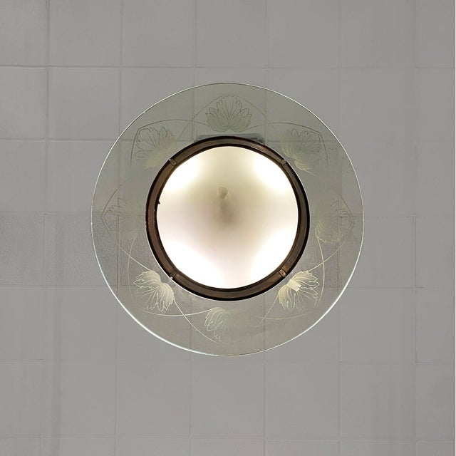 1940s Mid-Century Modern Italian Glass Pendant with Copper Decoration, 1940s For Sale - Image 5 of 16