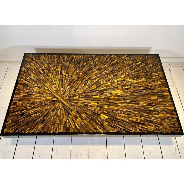 Coffee Table in Tiger Eyes by Jean Claude Dresse, 1970s For Sale - Image 6 of 11